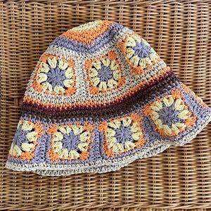 Crochet Straw Multicolor Bucket Hat
